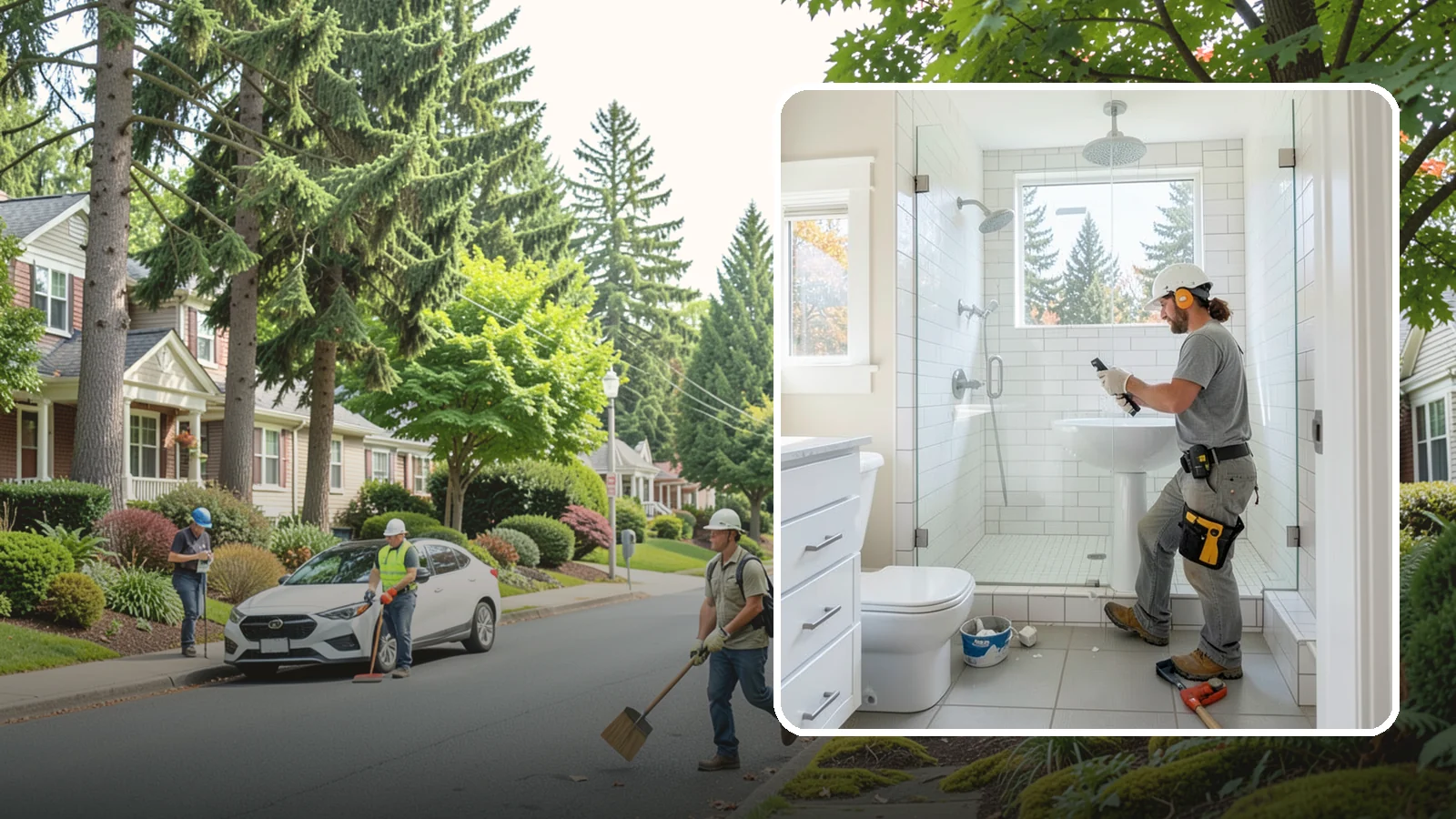 Tile Shower Installation in Beaux Arts Village, King County, WA - A tile shower installation surrounds your bathing space in custom, waterproof tilework.