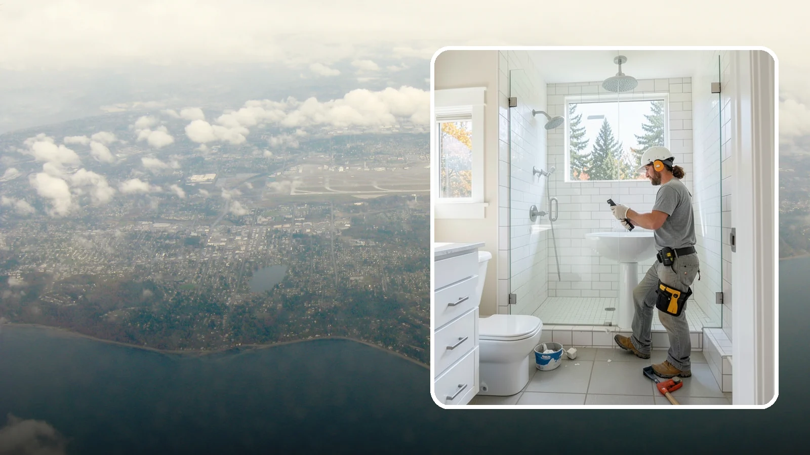Tile Shower Installation in Burien, King County, WA - A tile shower installation surrounds your bathing space in custom, waterproof tilework.