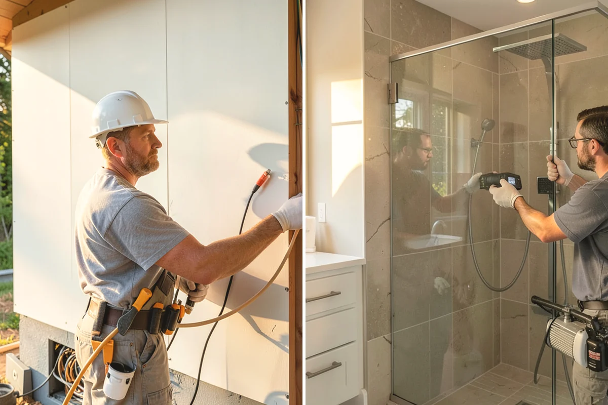 Tile Shower Installation in Carbonado, Pierce County, WA - Frame and waterproof the shower walls