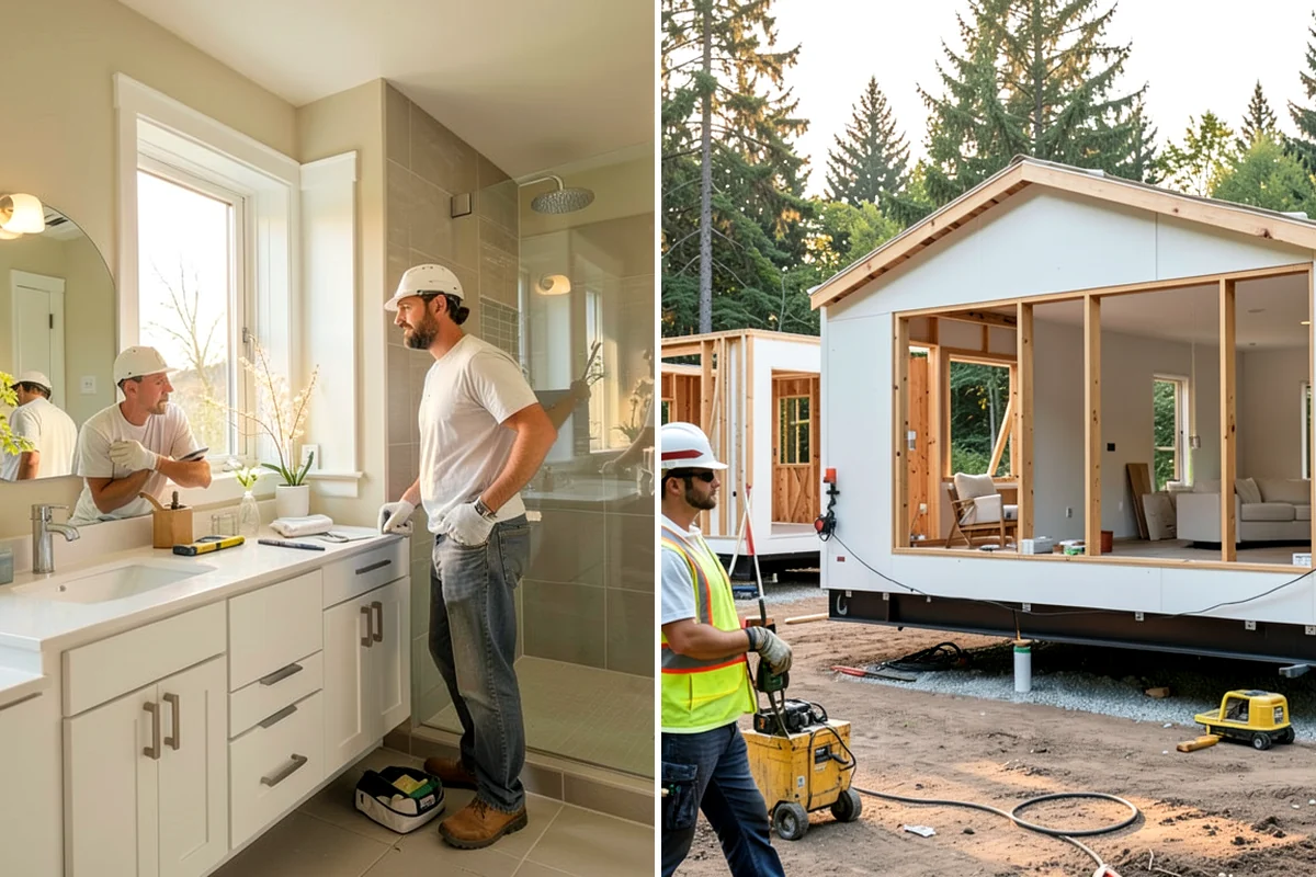 Tile Shower Installation in Concrete, Skagit County, WA - Frame and waterproof the shower walls