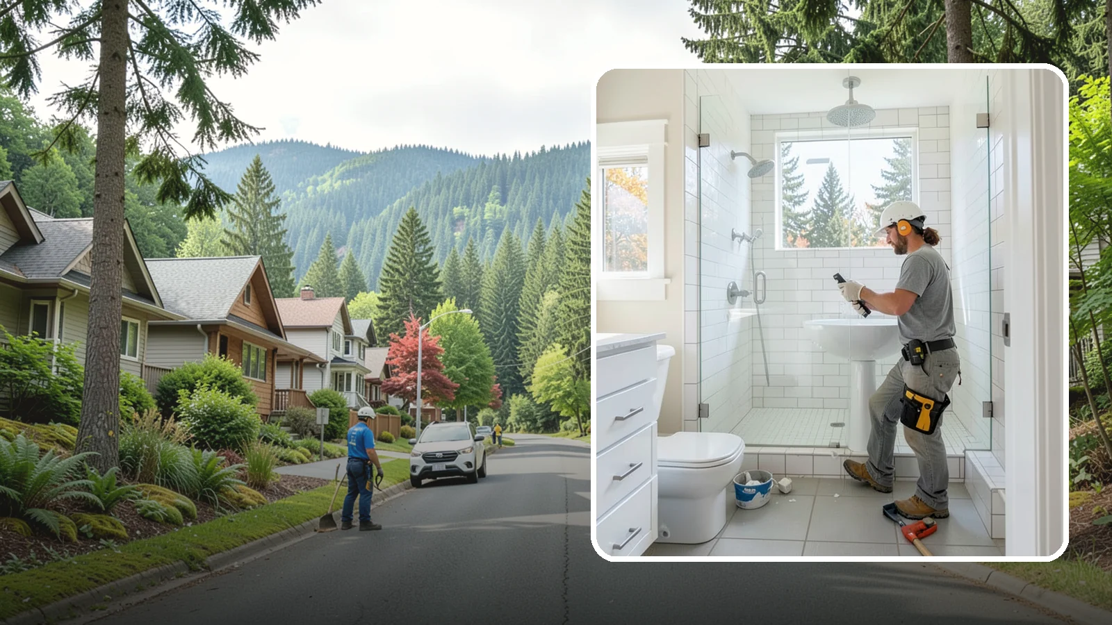 Tile Shower Installation in Darrington, Snohomish County, WA - A tile shower installation surrounds your bathing space in custom, waterproof tilework.