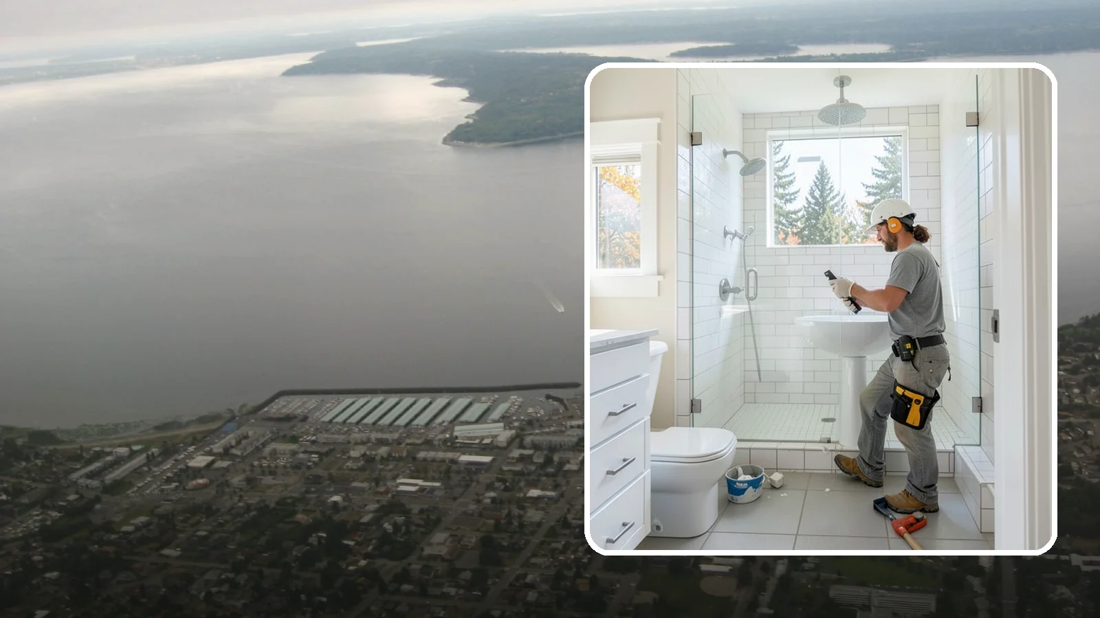Tile Shower Installation in Des Moines, King County, WA - A tile shower installation surrounds your bathing space in custom, waterproof tilework.