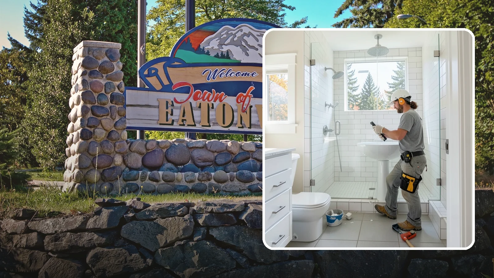 Tile Shower Installation in Eatonville, Pierce County, WA - A tile shower installation surrounds your bathing space in custom, waterproof tilework.