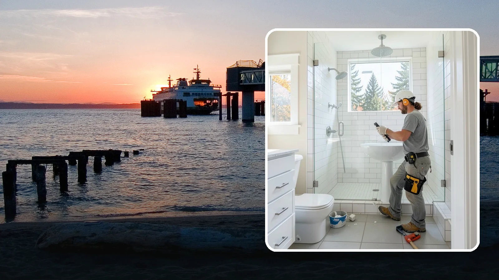 Tile Shower Installation in Edmonds, Snohomish County, WA - A tile shower installation surrounds your bathing space in custom, waterproof tilework.