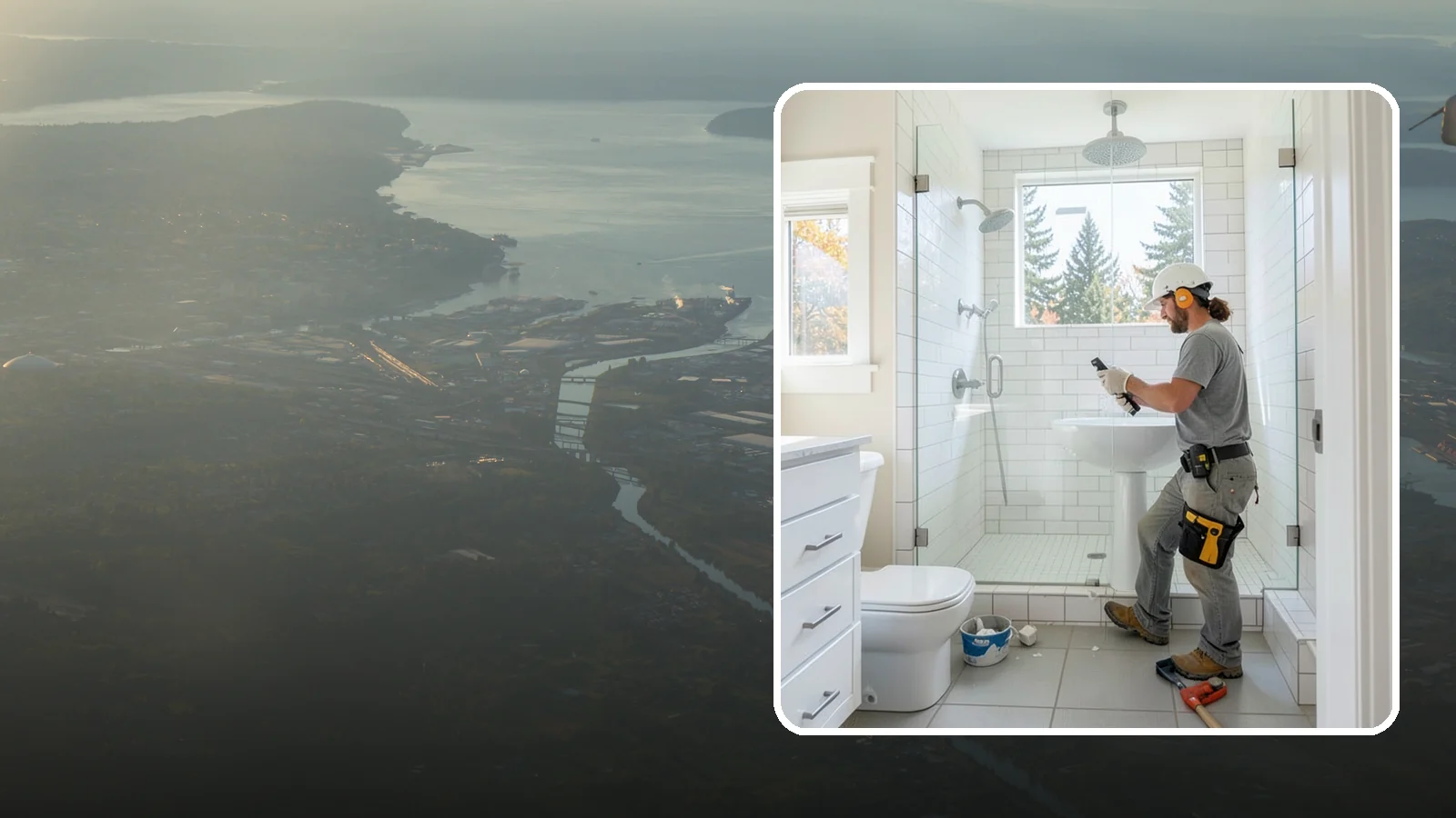Tile Shower Installation in Fife, Pierce County, WA - A tile shower installation surrounds your bathing space in custom, waterproof tilework.