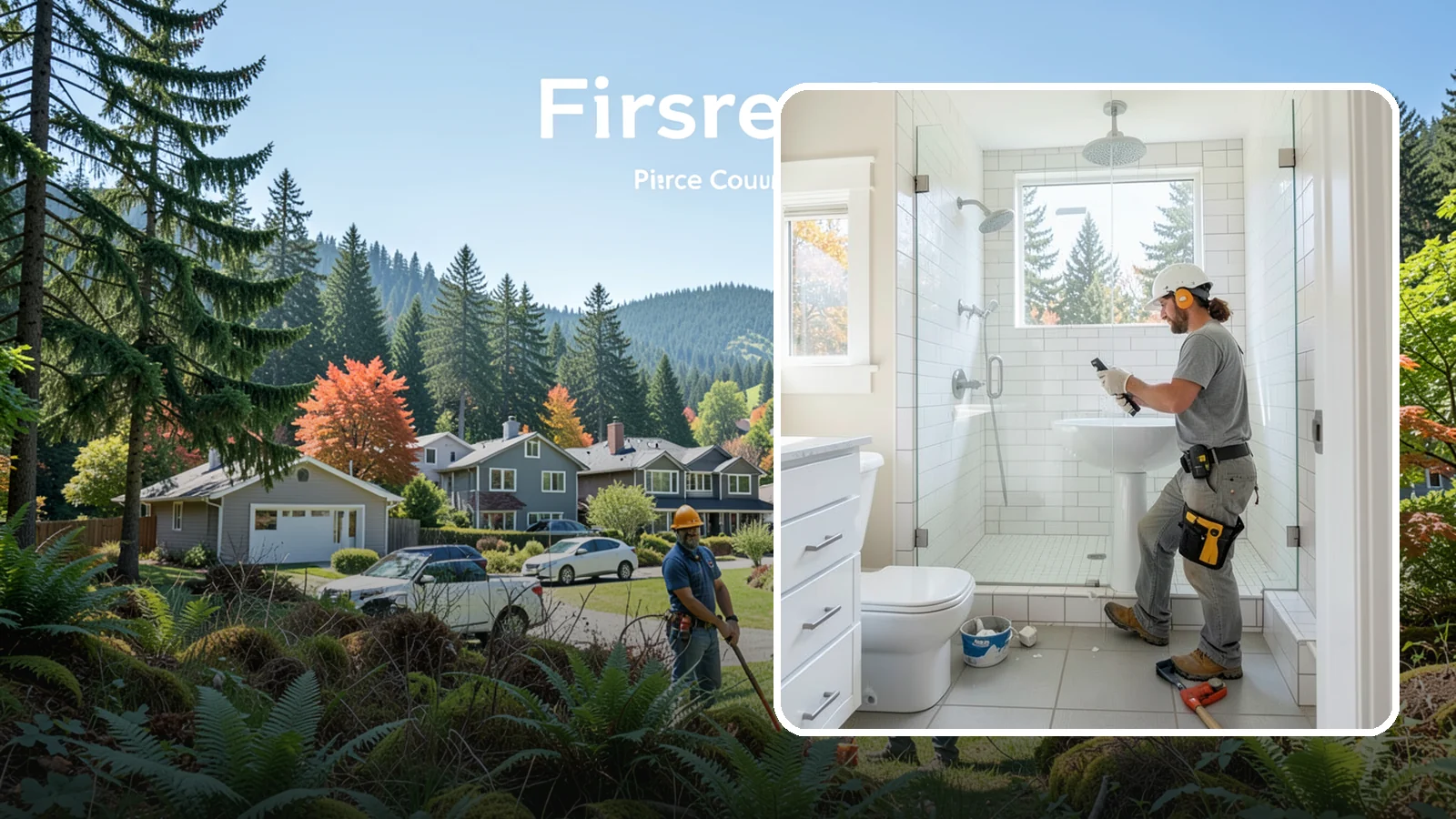 Tile Shower Installation in Fircrest, Pierce County, WA - A tile shower installation surrounds your bathing space in custom, waterproof tilework.