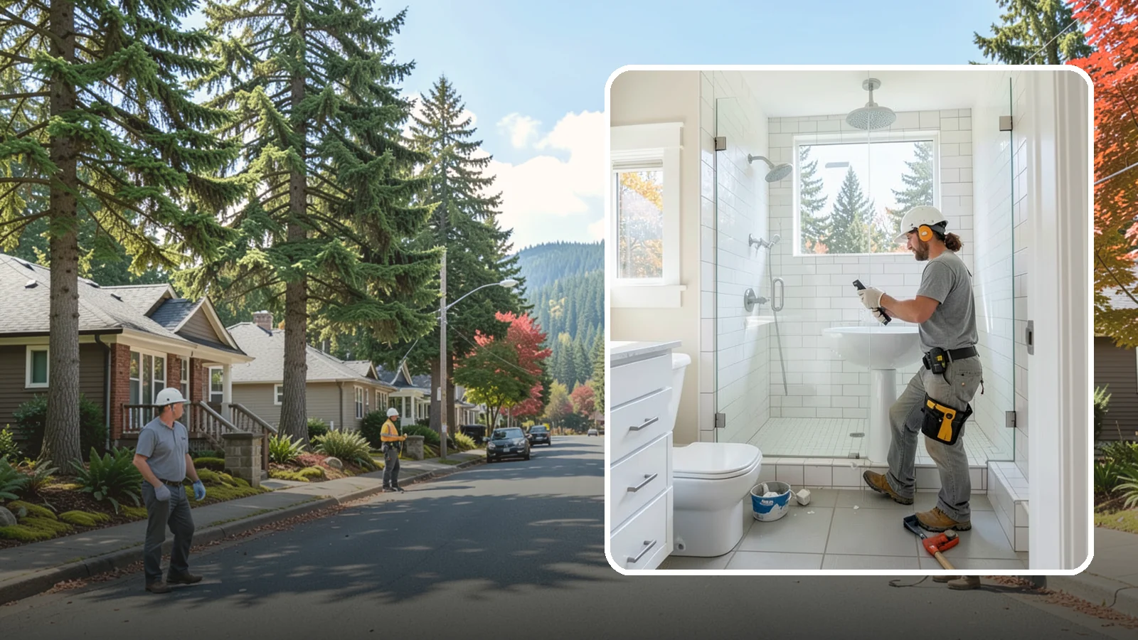 Tile Shower Installation in Hunts Point, King County, WA - A tile shower installation surrounds your bathing space in custom, waterproof tilework.