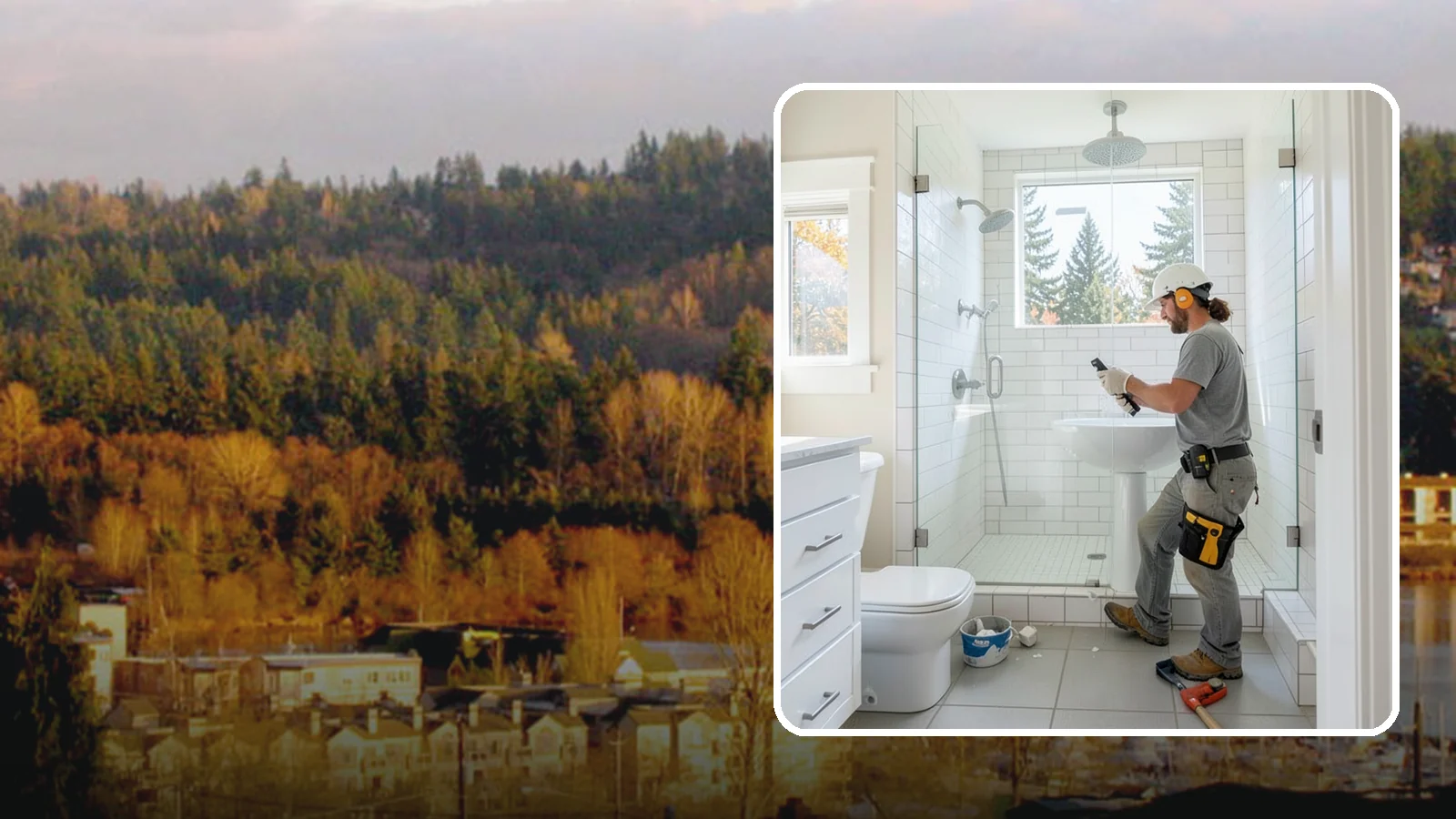 Tile Shower Installation in Kenmore, King County, WA - A tile shower installation surrounds your bathing space in custom, waterproof tilework.