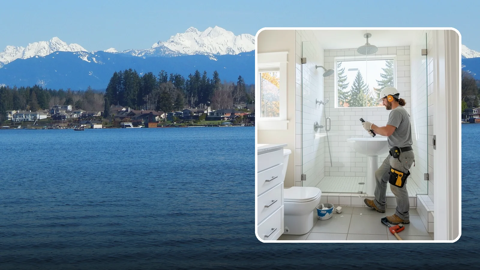 Tile Shower Installation in Lake Stevens, Snohomish County, WA - A tile shower installation surrounds your bathing space in custom, waterproof tilework.