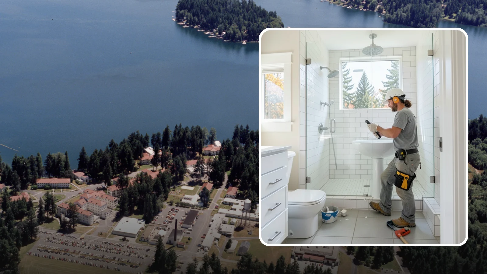 Tile Shower Installation in Lakewood, Pierce County, WA - A tile shower installation surrounds your bathing space in custom, waterproof tilework.