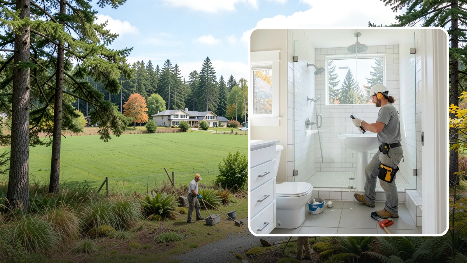 Tile Shower Installation in Lyman, Skagit County, WA - A tile shower installation surrounds your bathing space in custom, waterproof tilework.