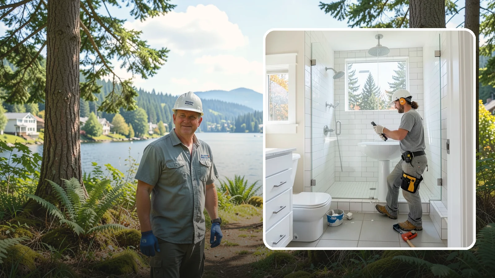 Tile Shower Installation in Milton, King County, WA - A tile shower installation surrounds your bathing space in custom, waterproof tilework.