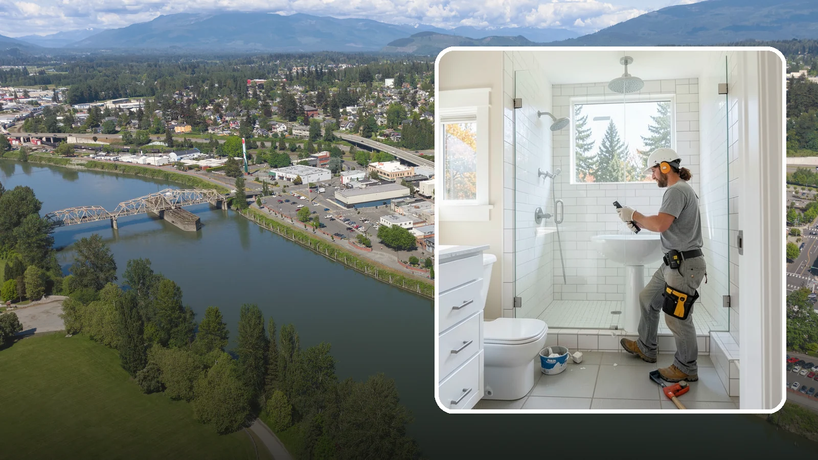 Tile Shower Installation in Mount Vernon, Skagit County, WA - A tile shower installation surrounds your bathing space in custom, waterproof tilework.
