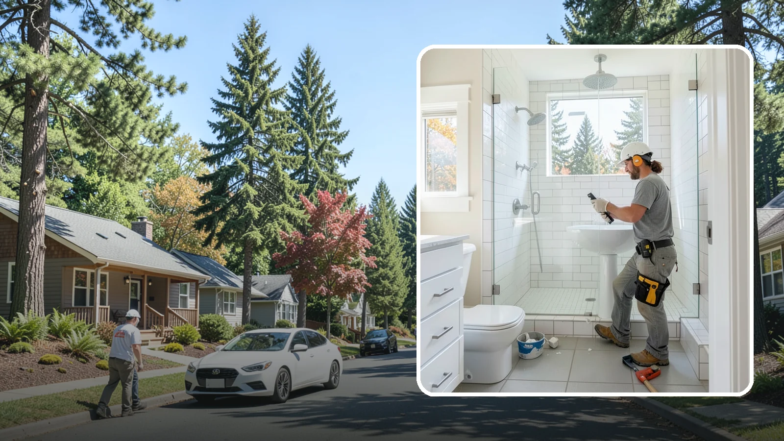 Tile Shower Installation in Orting, Pierce County, WA - A tile shower installation surrounds your bathing space in custom, waterproof tilework.