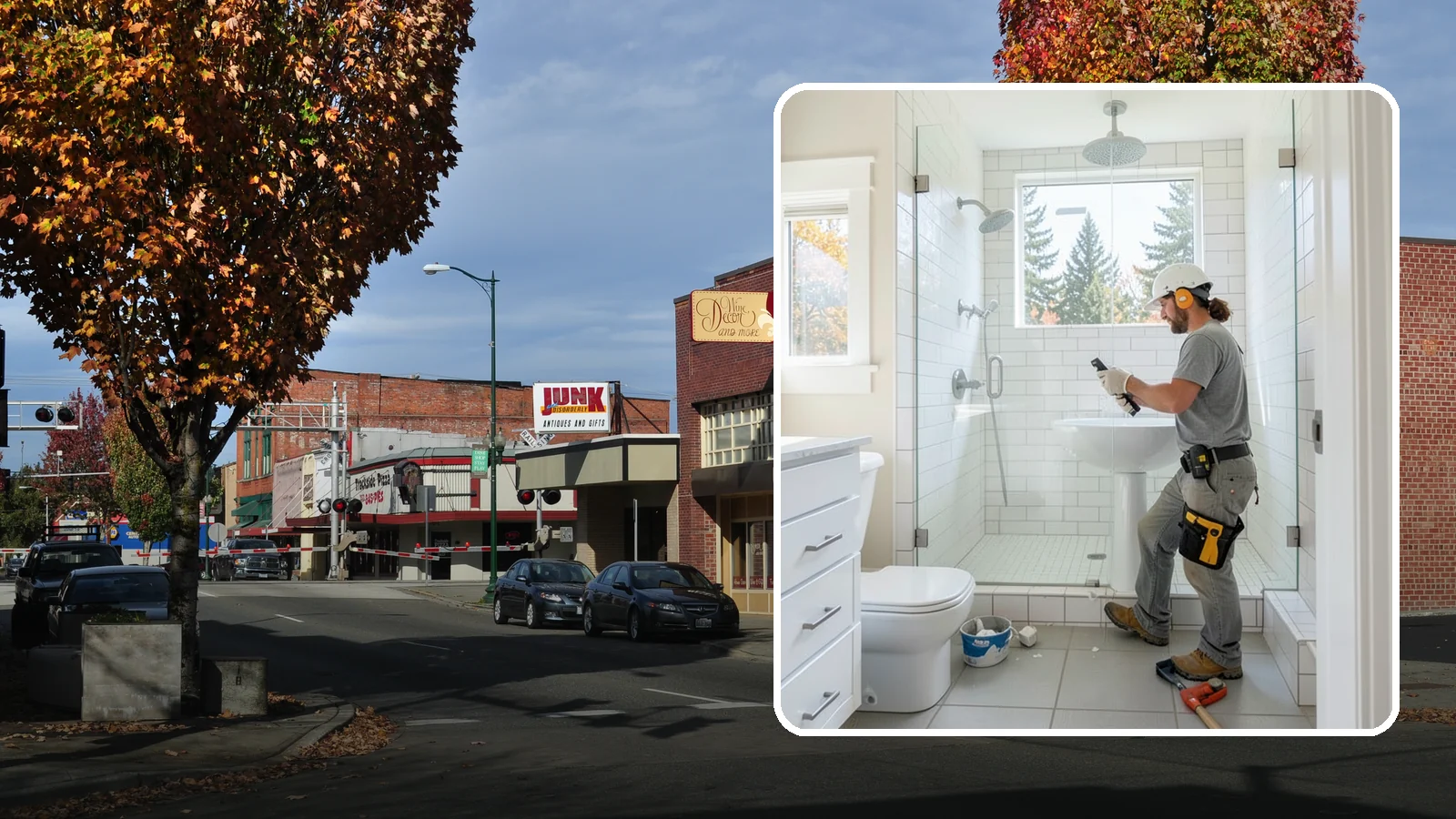 Tile Shower Installation in Puyallup, Pierce County, WA - A tile shower installation surrounds your bathing space in custom, waterproof tilework.
