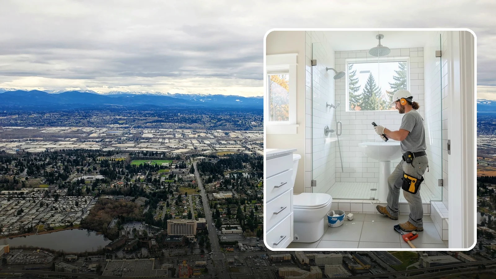 Tile Shower Installation in SeaTac, King County, WA - A tile shower installation surrounds your bathing space in custom, waterproof tilework.