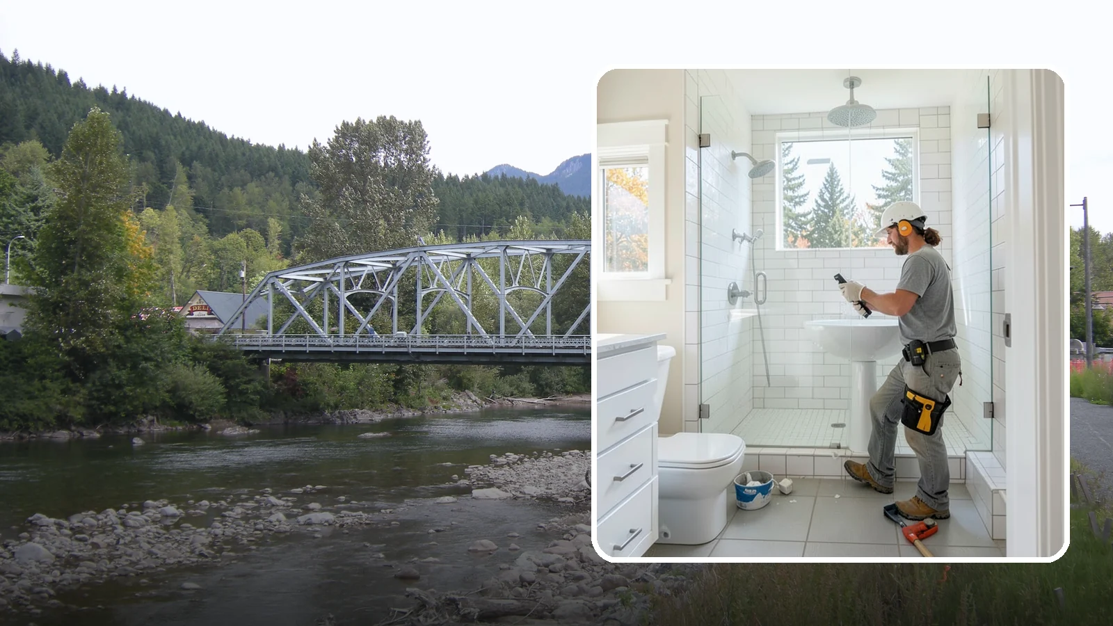 Tile Shower Installation in Skykomish, King County, WA - A tile shower installation surrounds your bathing space in custom, waterproof tilework.