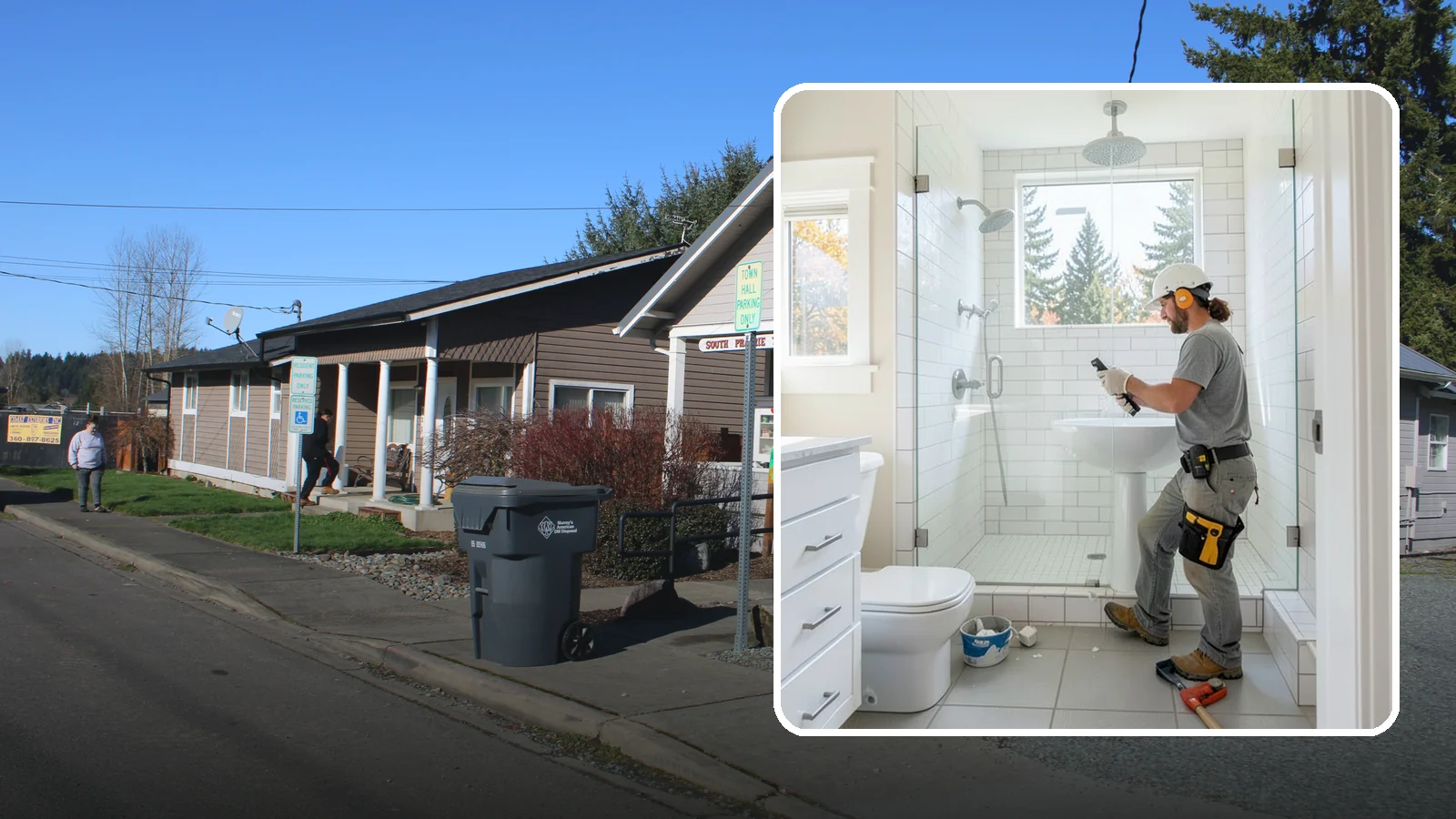 Tile Shower Installation in South Prairie, Pierce County, WA - A tile shower installation surrounds your bathing space in custom, waterproof tilework.