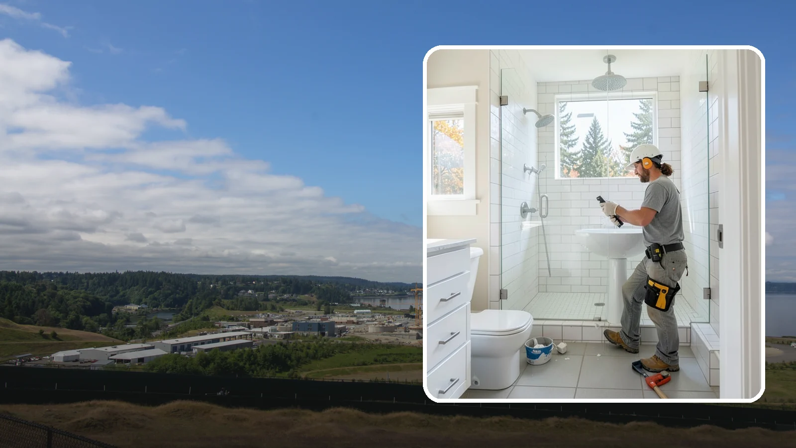 Tile Shower Installation in University Place, Pierce County, WA - A tile shower installation surrounds your bathing space in custom, waterproof tilework.