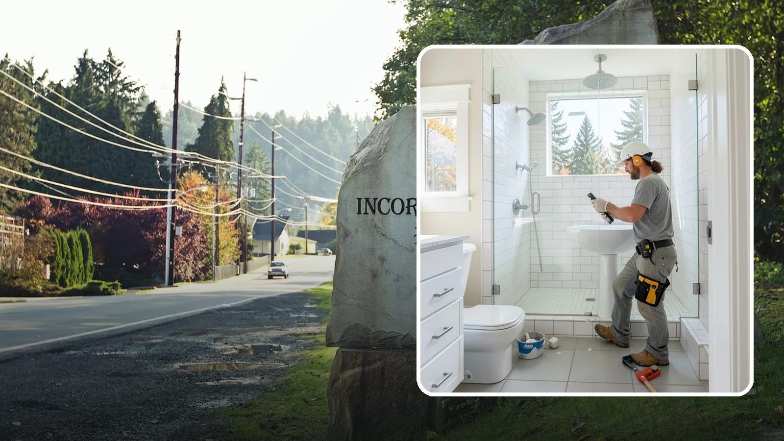 Tile Shower Installation in Wilkeson, Pierce County, WA - A tile shower installation surrounds your bathing space in custom, waterproof tilework.