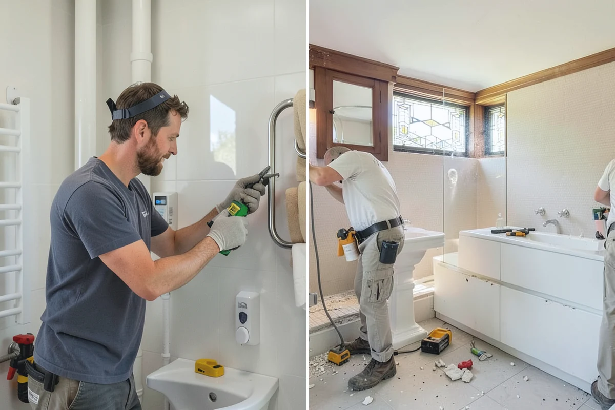 Tile Shower Installation in Woodinville, King County, WA - Frame and waterproof the shower walls