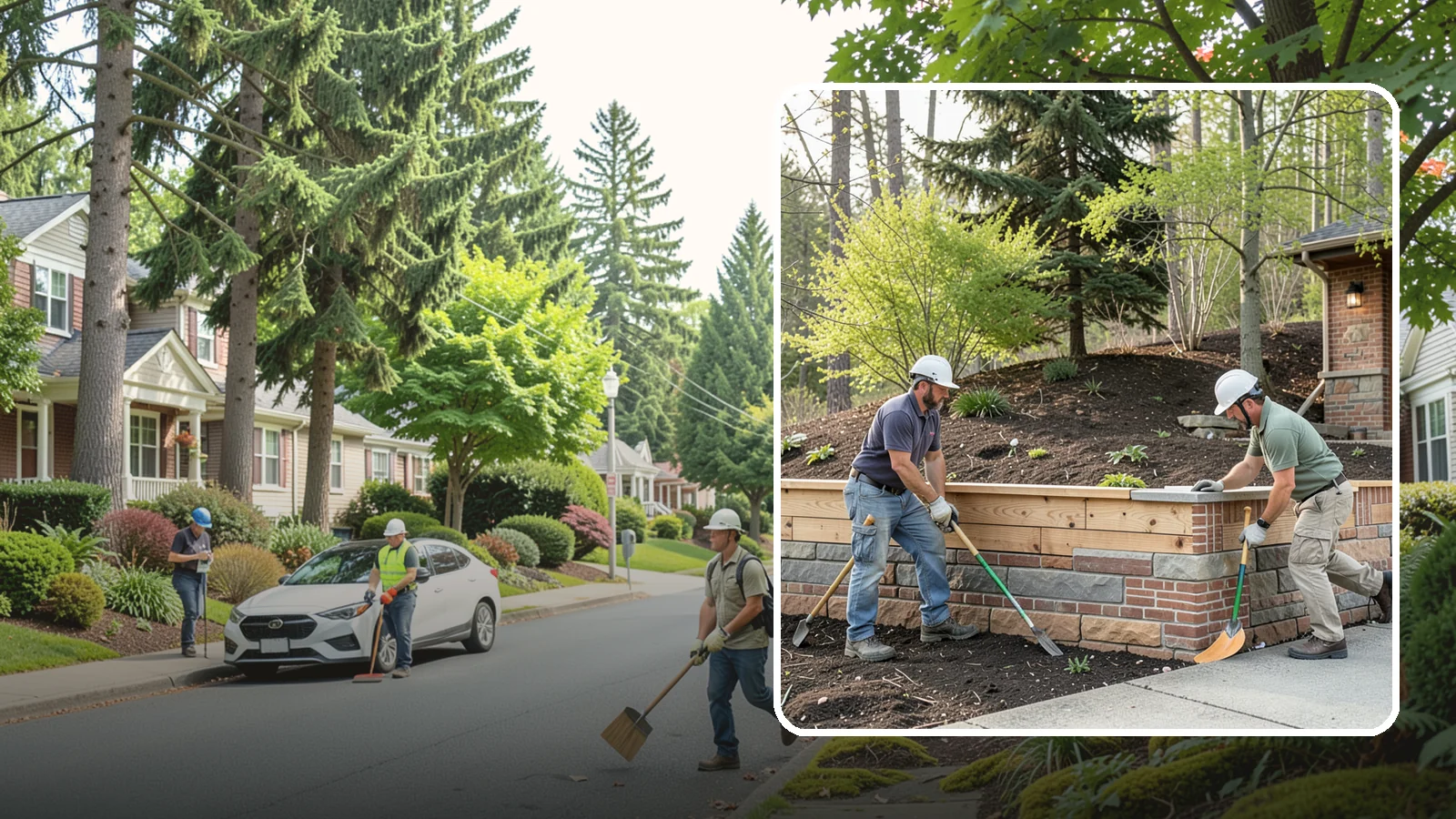 Timber Retaining Wall in Beaux Arts Village, King County, WA - Building a retaining wall from pressure-treated timbers for an economical, warm-toned solution on moderate slopes.