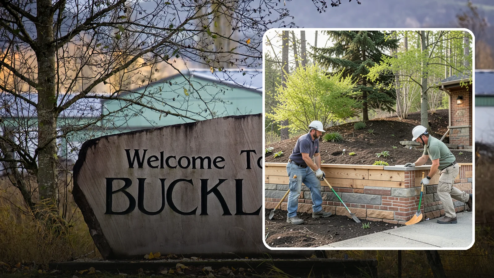 Timber Retaining Wall in Buckley, Pierce County, WA - Building a retaining wall from pressure-treated timbers for an economical, warm-toned solution on moderate slopes.