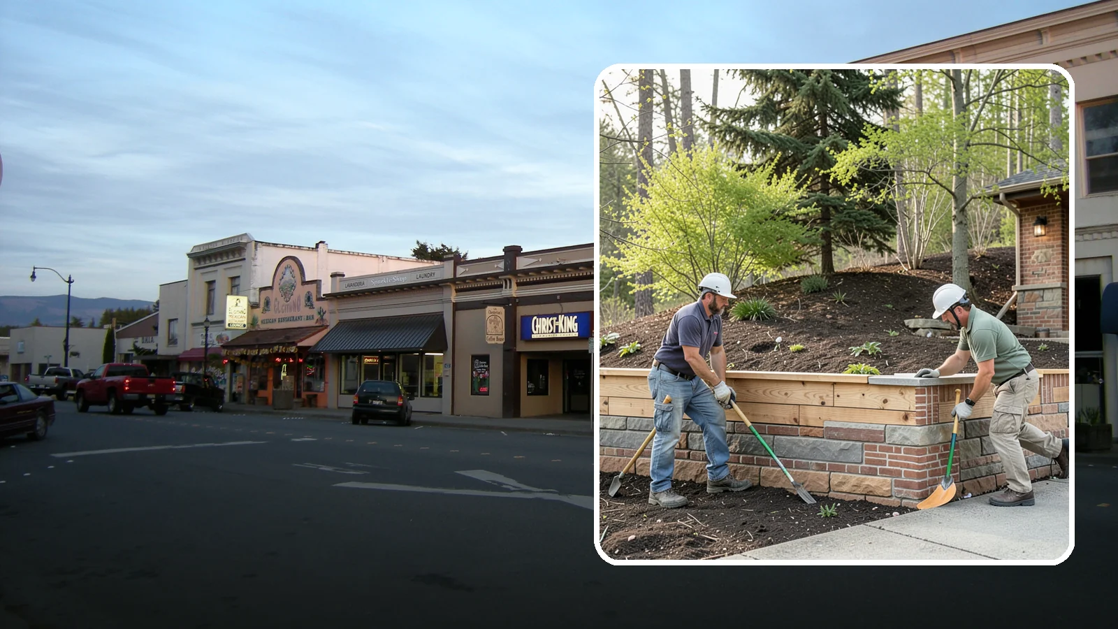 Timber Retaining Wall in Burlington, Skagit County, WA - Building a retaining wall from pressure-treated timbers for an economical, warm-toned solution on moderate slopes.