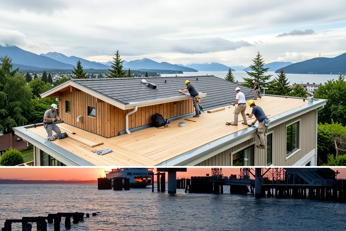 Timber Retaining Wall in Edmonds, Snohomish County, WA - Timber walls are best installed in drier weather so the base and backfill compact well, typically late spring through early fall.