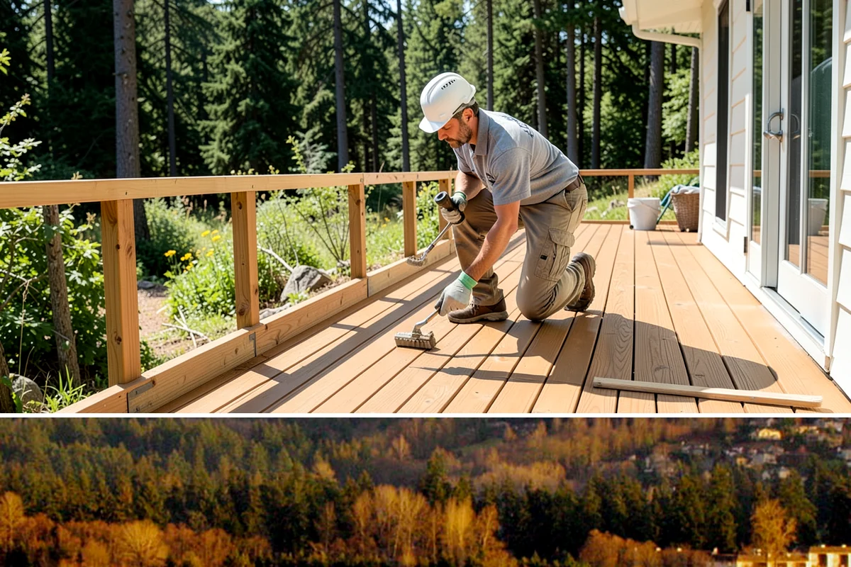Timber Retaining Wall in Kenmore, King County, WA - Timber walls are best installed in drier weather so the base and backfill compact well, typically late spring through early fall.