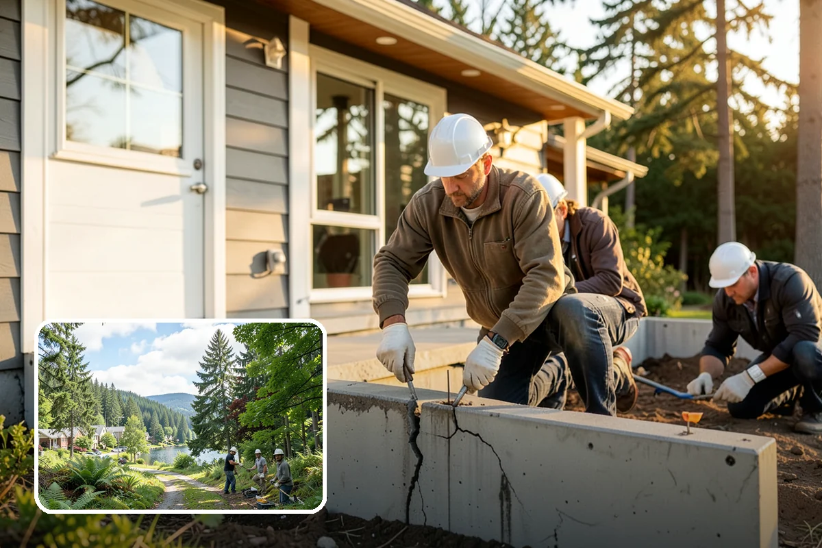 Timber Retaining Wall in Lake Forest Park, King County, WA - Economical option for shorter walls and terraces