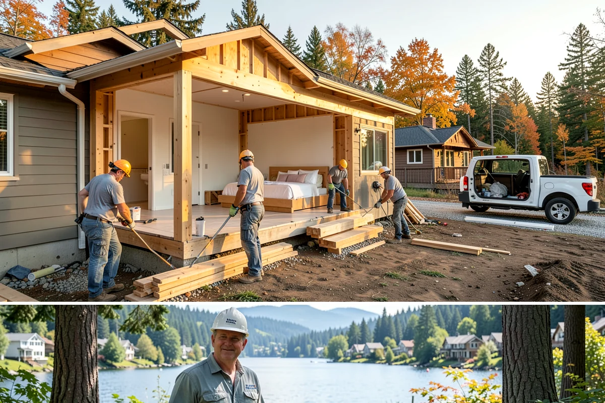 Timber Retaining Wall in Milton, King County, WA - Timber walls are best installed in drier weather so the base and backfill compact well, typically late spring through early fall.