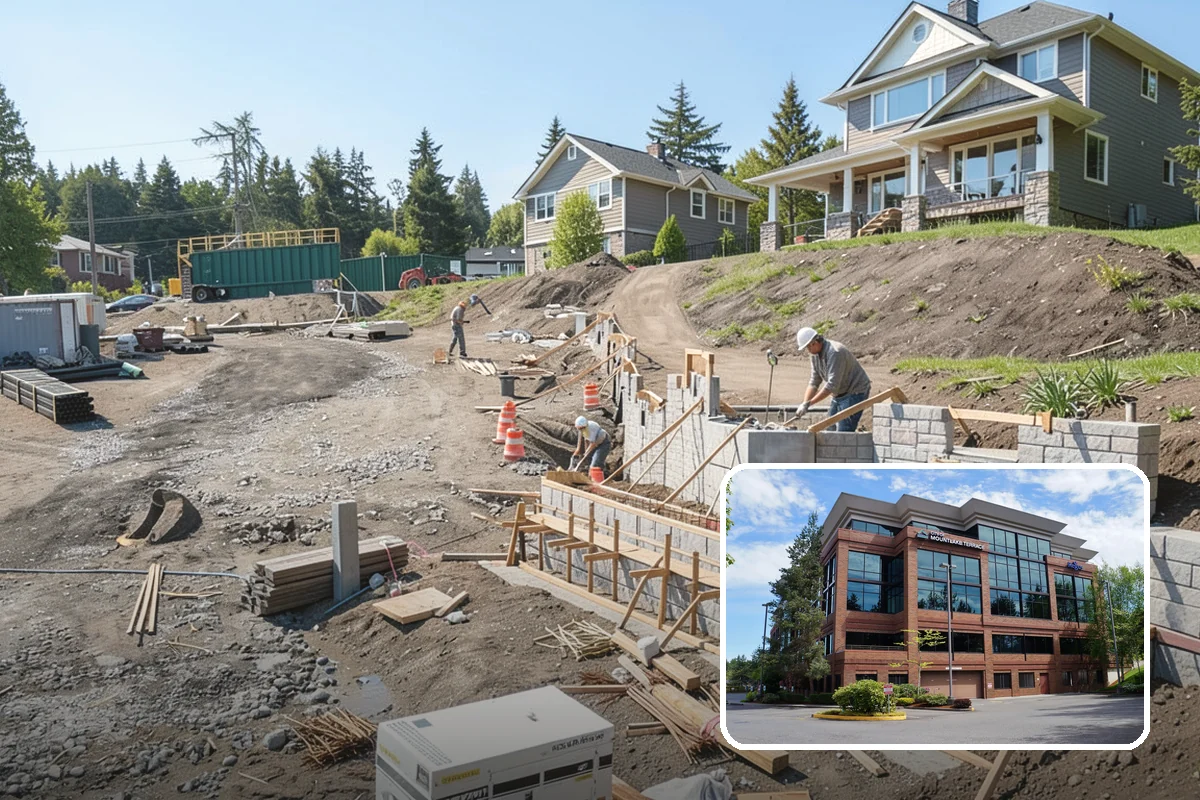 Timber Retaining Wall in Mountlake Terrace, Snohomish County, WA - Economical option for shorter walls and terraces
