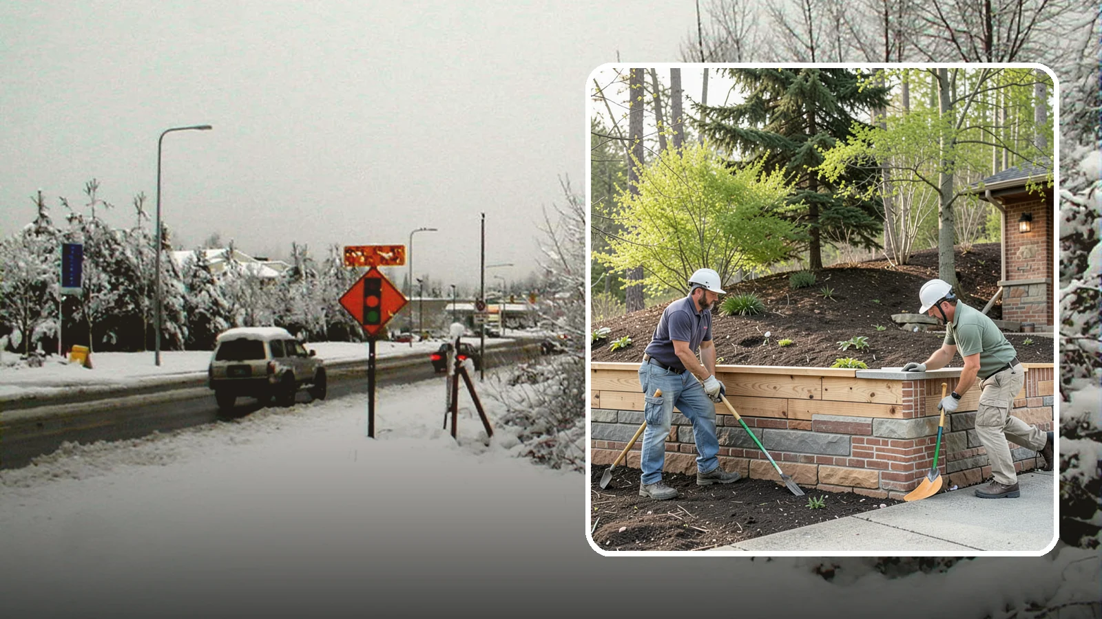 Timber Retaining Wall in Newcastle, King County, WA - Building a retaining wall from pressure-treated timbers for an economical, warm-toned solution on moderate slopes.