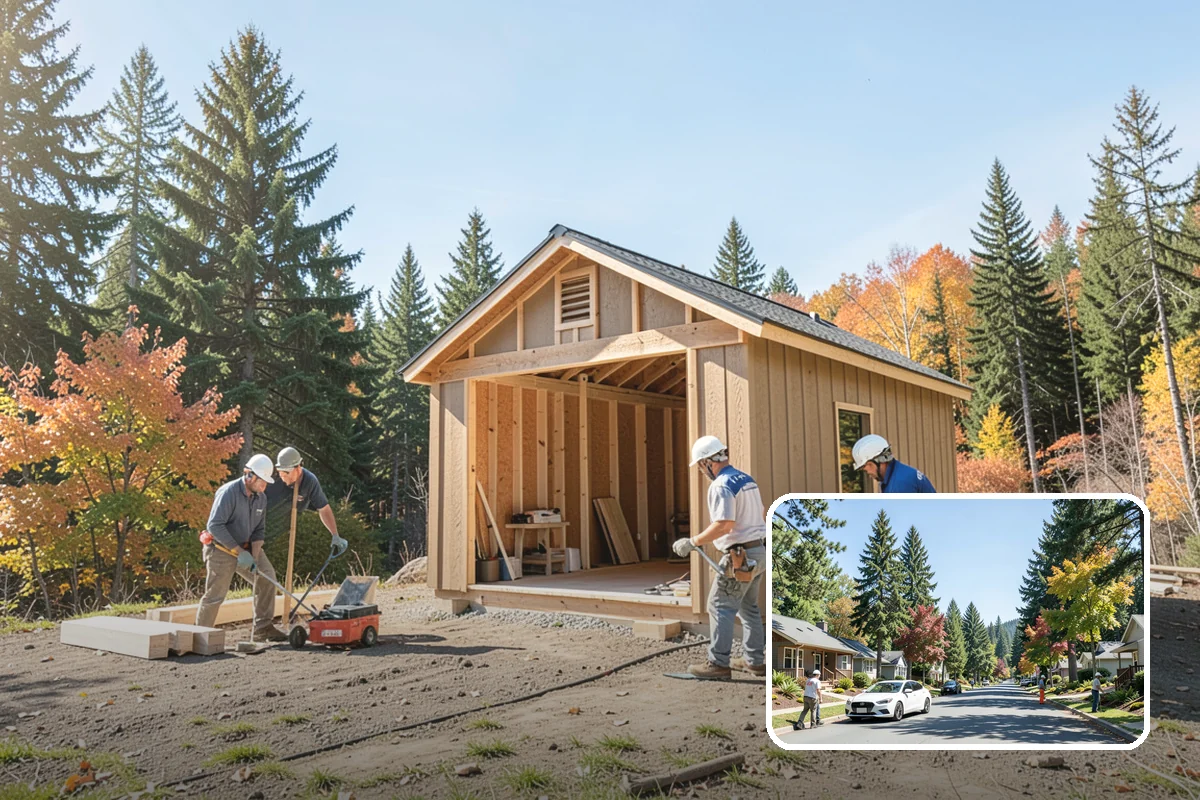 Timber Retaining Wall in Orting, Pierce County, WA - Economical option for shorter walls and terraces