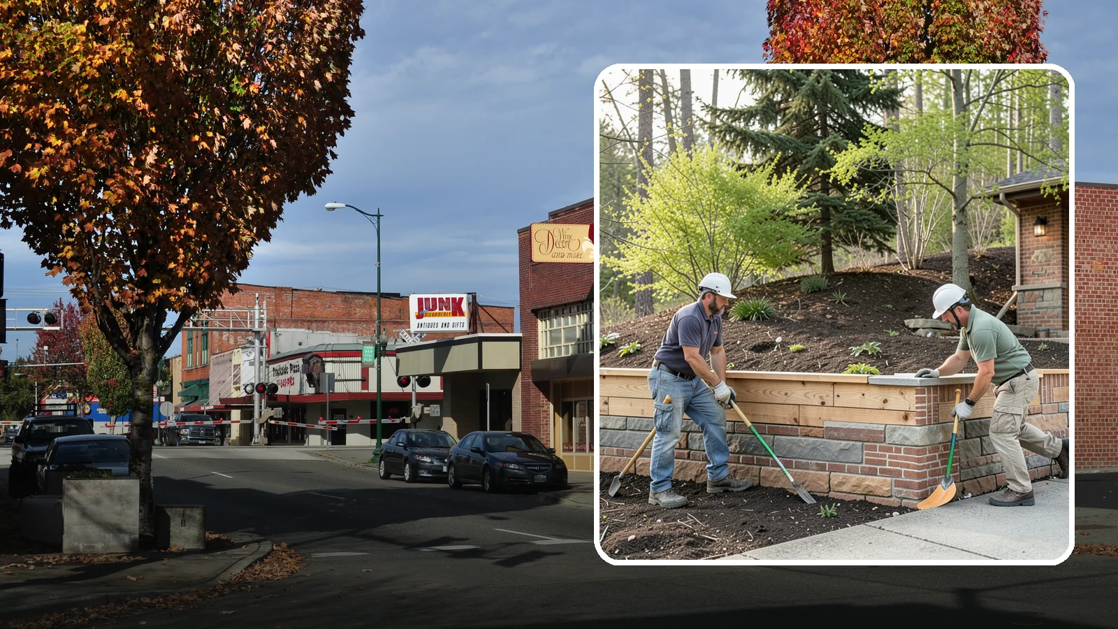 Timber Retaining Wall in Puyallup, Pierce County, WA - Building a retaining wall from pressure-treated timbers for an economical, warm-toned solution on moderate slopes.
