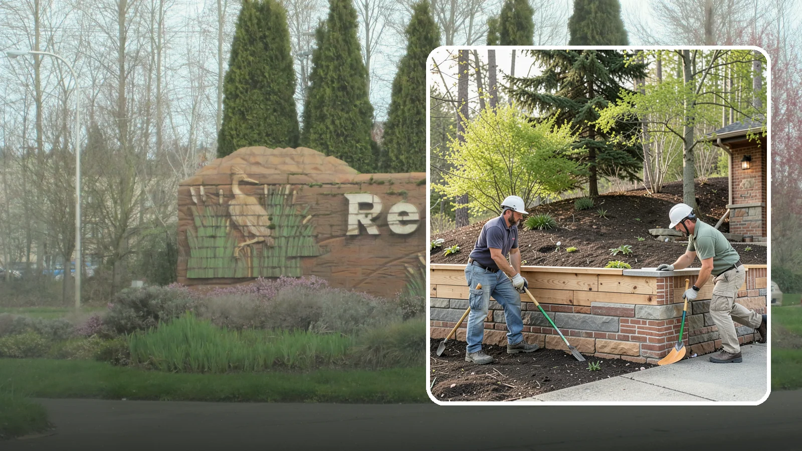 Timber Retaining Wall in Renton, King County, WA - Building a retaining wall from pressure-treated timbers for an economical, warm-toned solution on moderate slopes.
