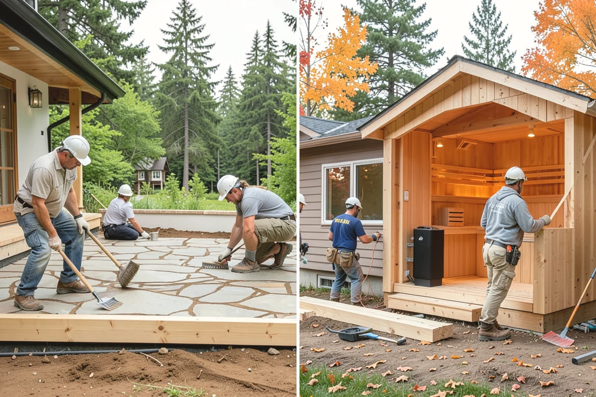 Timber Retaining Wall in Steilacoom, Pierce County, WA - Lay out the wall and excavate a gravel base trench