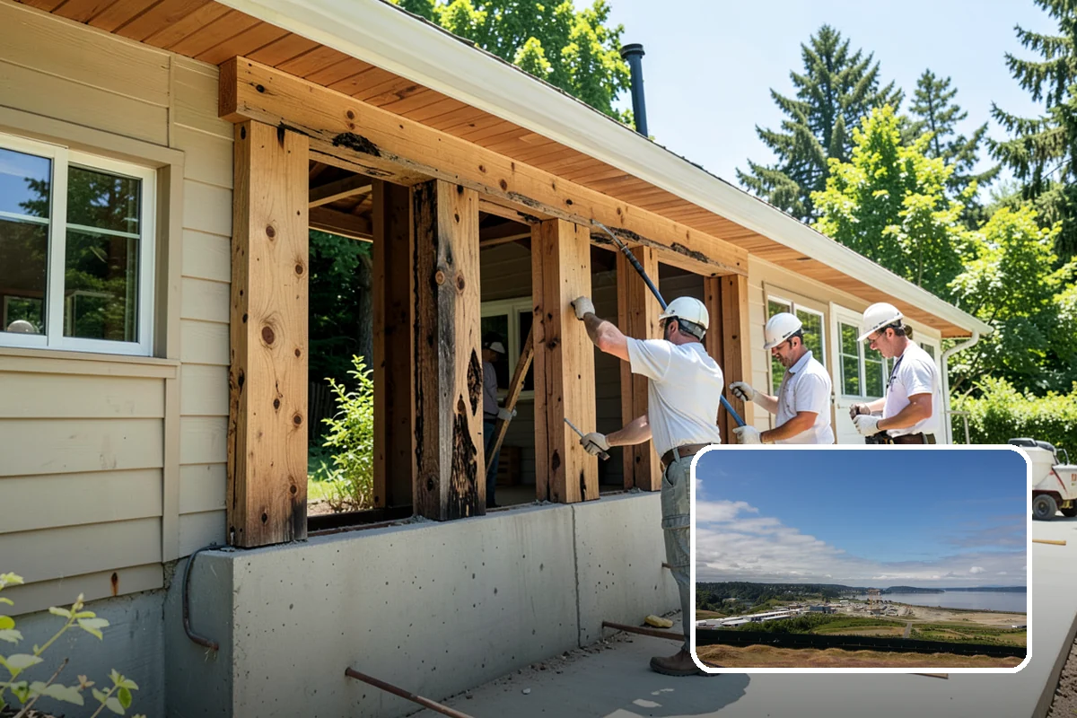Timber Retaining Wall in University Place, Pierce County, WA - Economical option for shorter walls and terraces