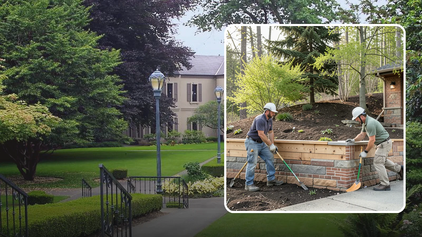 Timber Retaining Wall in Woodinville, King County, WA - Building a retaining wall from pressure-treated timbers for an economical, warm-toned solution on moderate slopes.