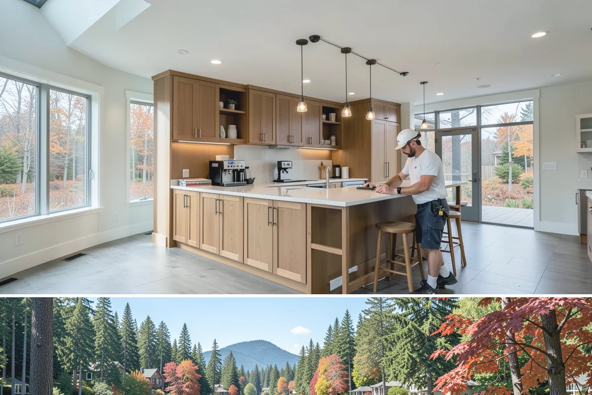 Tiny Home Construction in Covington, King County, WA - Tiny home exterior construction is best completed in the drier months to keep the compact structure protected while it goes up.