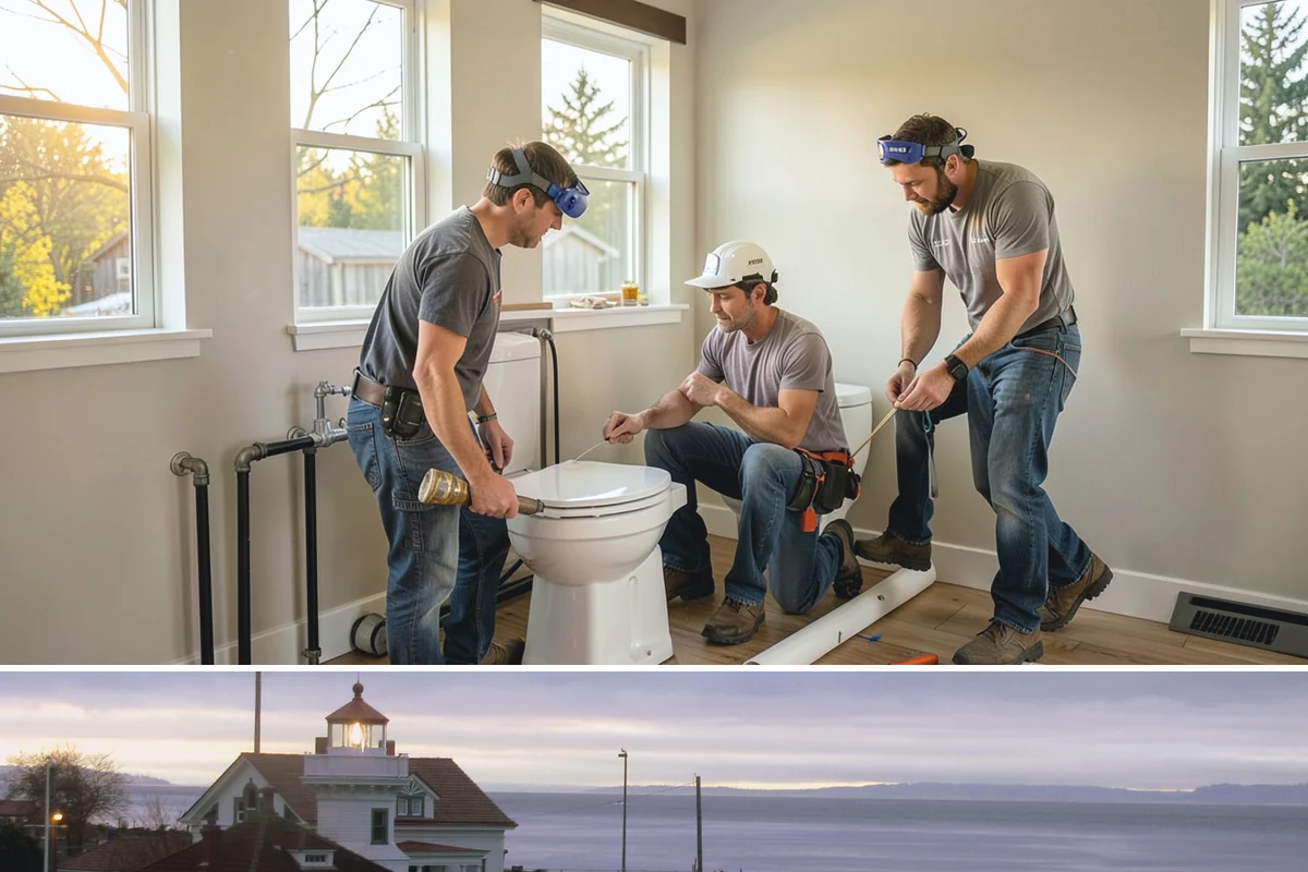 Tiny Home Construction in Mukilteo, Snohomish County, WA - Tiny home exterior construction is best completed in the drier months to keep the compact structure protected while it goes up.