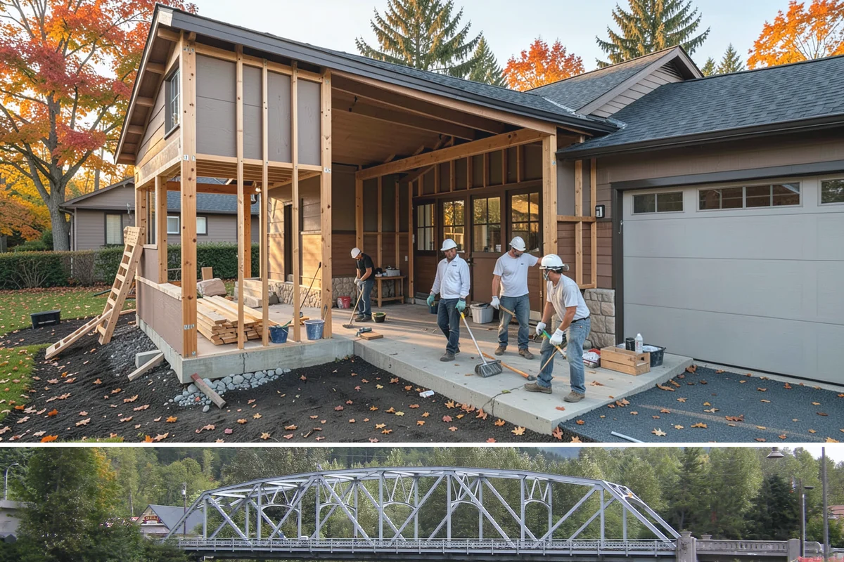 Tiny Home Construction in Skykomish, King County, WA - Tiny home exterior construction is best completed in the drier months to keep the compact structure protected while it goes up.