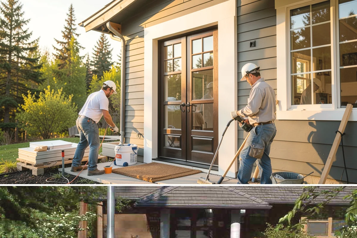 Tiny Home Construction in Yarrow Point, King County, WA - Tiny home exterior construction is best completed in the drier months to keep the compact structure protected while it goes up.