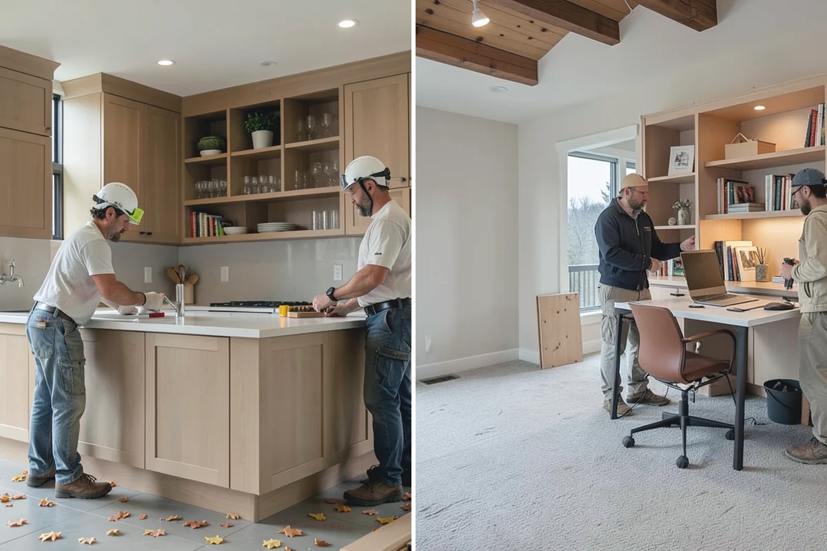 Toe Kick Installation in Beaux Arts Village, King County, WA - Measure the base cabinet recess