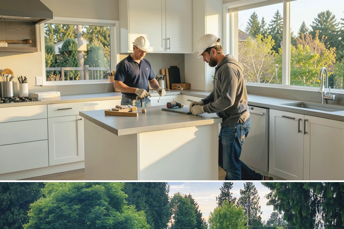 Toe Kick Installation in Bonney Lake, Pierce County, WA - Toe-kick work happens near the end of a cabinet install and carries no seasonal restrictions.
