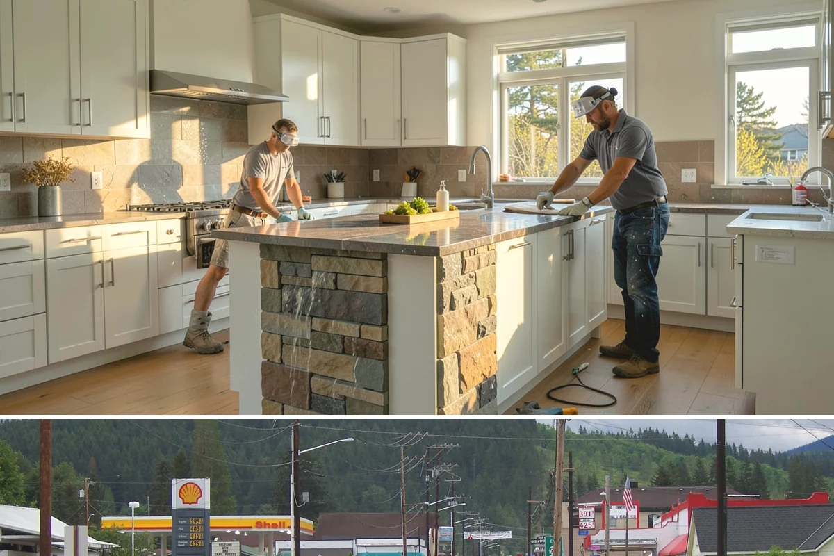 Toe Kick Installation in Granite Falls, Snohomish County, WA - Toe-kick work happens near the end of a cabinet install and carries no seasonal restrictions.