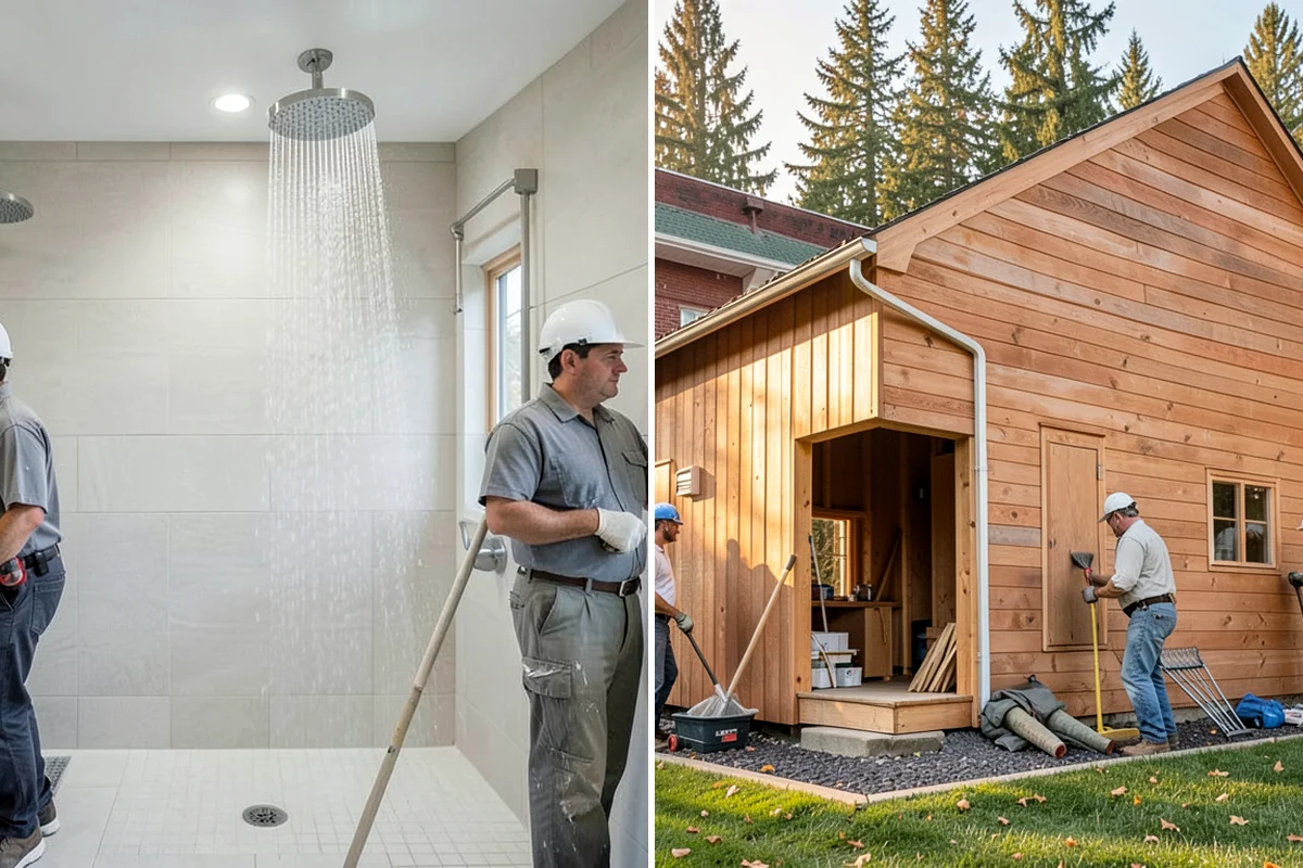 Toe Kick Installation in Hunts Point, King County, WA - Measure the base cabinet recess