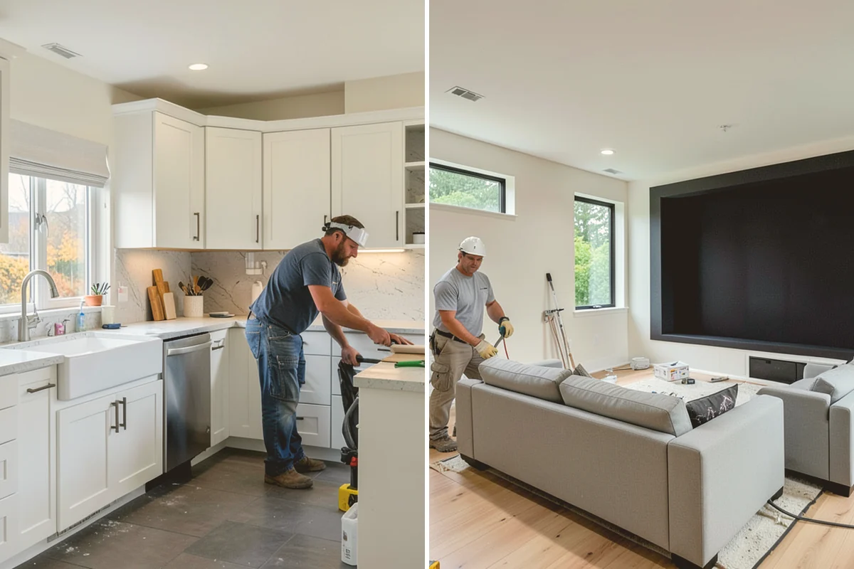 Toe Kick Installation in Index, Snohomish County, WA - Measure the base cabinet recess