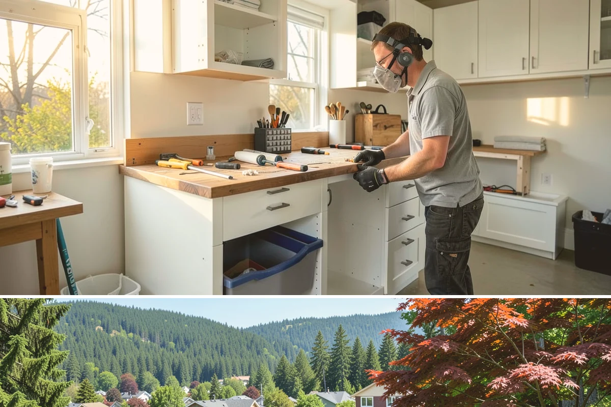 Toe Kick Installation in Index, Snohomish County, WA - Toe-kick work happens near the end of a cabinet install and carries no seasonal restrictions.